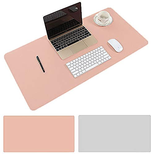 Ruby Lil Schreibtischunterlage aus Leder, 89,9 x 45,7 cm, dickes Mauspad, Tastatur-Mauspad/Schreibtischauflage-Matte für Arbeiten und Zuhause, Pink, 61 x 30,5 cm