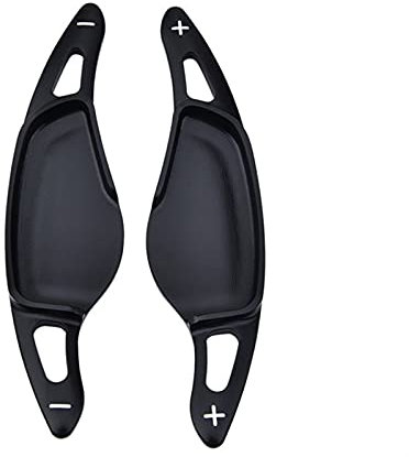 SFUO Paar Aluminium-Auto-Lenkrad-Schicht-Paddel-Shifter-Verlängerungs-Dekor für BMW 5-Serie G30 G38 7 Serie G11 G12 G12 X4 F26 M5 F90 enkräder Paddel Verlängerun (Color : Black)