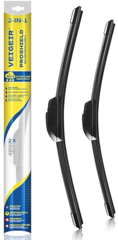VEIGEIR J/U Hook - Limpiaparabrisas delantero universal, Escobillas Limpiaparabrisas Coche de 28 pulgadas + 16 pulgadas