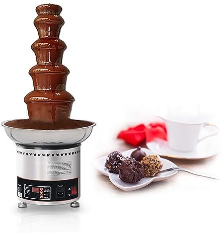Fontaine à Chocolat 4 5 6 7 éTages 150 W Capacité Fontaine à Chocolat en Acier Inoxydable pour Tout Chocolat Et Caramel avec Fonction Fondue Et Fluide FêTe Mariage,4Tier