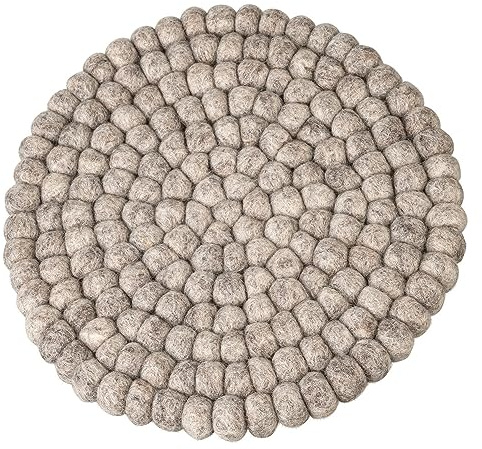 Maharanis Fairtrade Filz Topf Untersetzer Natur grau 22 cm handgefertigt 100% Wolle