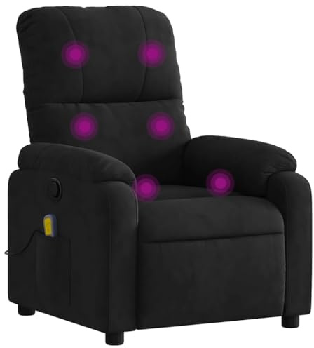 vidaXL Massagefåtölj svart mikrofibertyg