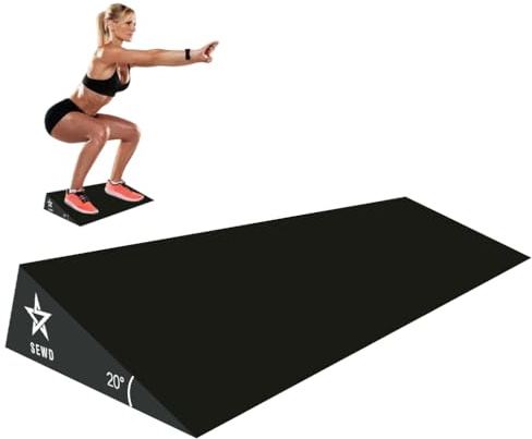 Squat Wedge by SEWD – Extra Large 20 Degree Slant Board for Heel Elevated Squat, Knees Over Toes, Deadlifts – Ideal Squat Wedge Block for Home Gym and Personal Trainers.