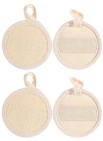4 Stück Luffa-Pad-Schrubber, Gesichts-Peeling-Luffa-Pad, Gesichts Luffa Make up Entferner Schwamm, Luffa-Schlamm-Badetuch, Peeling-Luffa-Schwamm-Pad, für Bad, Dusche, Spa-Massage