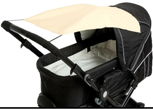 Sonnensegel mit UV-Schutz 50+ universal Sonnenverdeck für Kinderwagen Baby Sonnenschutz (Beige)