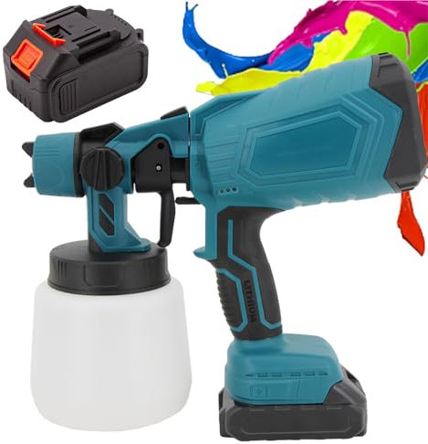 NYANS High-Power Rechargeable Spray Gun, Battery Operated Paint Sprayer, with 1000ML Container, Paint Sprayers for Home Furniture, Cabinets, DIY Works, Garden Chairs etc,battery*1