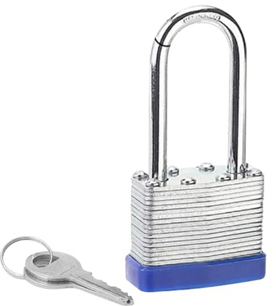 Padlocks with Keys, Laminated Keyed Padlock, Long Shackle Padlocks Heavy Duty Key Padlock, Weatherproof Locks for Storage Units, Gym Locker, Shed, Garage, Fence, Outdoor Indoor Use