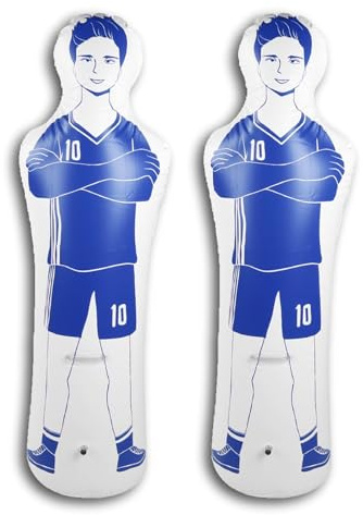 Maniquí Inflable De Fútbol, 2pcs 15,75x62,99 Pulgadas Portero Maniquí De Aire Defensor De Tiro Libre Maniquí De Entrenamiento De Fútbol Manuales de práctica de fútbol Driblar Taladros de Paso Pared