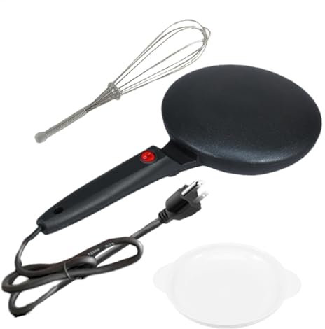 Machine À Crêpes Automatique, Poêle À Crêpes Électrique, Crêpière Instantanée Antiadhésive 600 W, Poêle À Crêpes Électrique Antiadhésive De 7,87 Pouces, Contrôle Thermostatique Pour La Cuisine