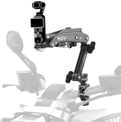 MOVMAX Motorcycle Handlebar Mount Stabilizer Camera Clamp Shock Absorber for DJI Osmo Pocket 4/Pocket 3 Insta 360 Gopro Hero Cameras with Ball Head Accessories