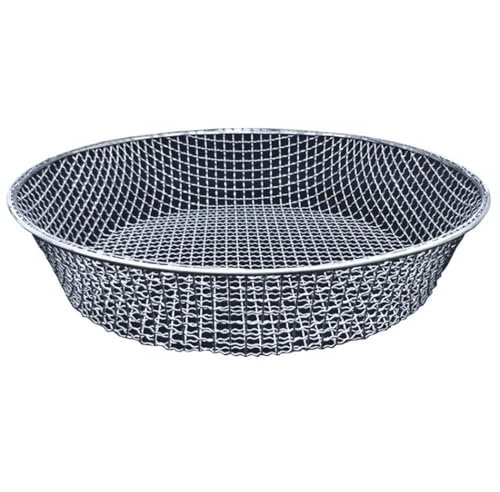 Grande setaccio rotondo da giardino in ferro zincato per uso domestico e industriale, diametro 43 cm, maglia 3 mm