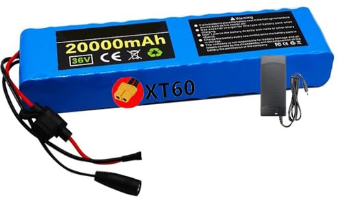 Akkupack 36V 20Ah 10S3P Li-Ionen Akku 200W - 1000W Leistungsstarke Batterie 42V E-Bike BMS + ladegerät XT60 Plug,36V 20Ah