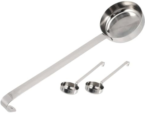 KICHOUSE 3pezzi Mestolo in Acciaio Per Salsa Per Pizza Cucchiaio Da Cucina Resistente Per Spalmare Salsa Mestolo