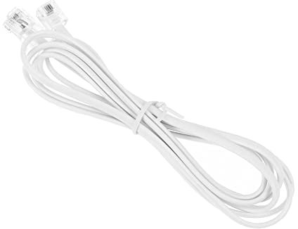 KOMBIUDA Cavo Telefonico Connettori Rj11 a Rj45 Bianco 4 Conduttori Cavo di Ricambio Resistente in Rame e Pvc per Uso Professionale e Casa