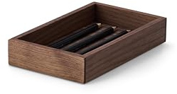 OAKYWOOD – Vide-Poche en Bois Massif – Plateau Organiseur pour Documents, Téléphone et Tablette – Idéal pour Le Bureau, la Maison ou l’École – Noyer – Petit