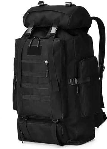 Wanderrucksack, 100 l, erweiterbarer Oxford-Stoff, Reiserucksack, wasserabweisend, Tagesrucksack für Outdoor-Abenteuer, Klettern und Rucksackreisen, mehrere Taschen mit verstellbaren Trägern