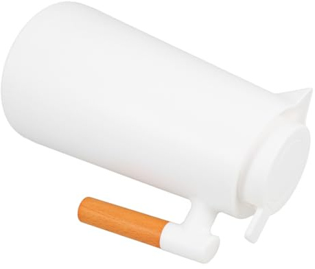 TOYZFRIENDY Jarra Térmica de Vidrio con Aislamiento para Agua Caliente Botella Térmica Pequeña con Mango de Madera Fácil de Limpiar y Desmontable Diseño Elegante para Hogar