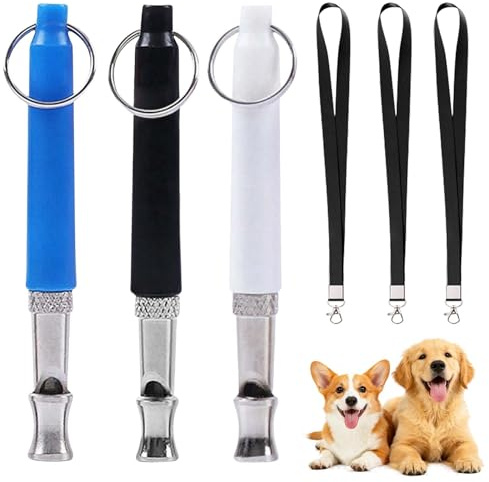 Silbato para perros, 3 unidades, control de ladridos, diseño portátil y duradero, entrenamiento efectivo, ideal para todas las razas