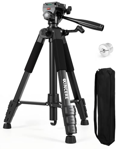 152cm Aluminum Laser Level Tripod, 0.8mm Thick Hexagonal Legs,1/4 QR Plate
