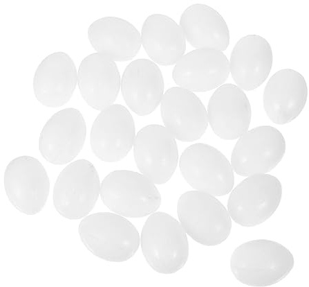 Mobestech 30Pcs Solid Plastic Pigeon Eggs for Breeding Realistic Weighted to Stop Birds Laying Imitation for Pigeon Management and Home Decoration