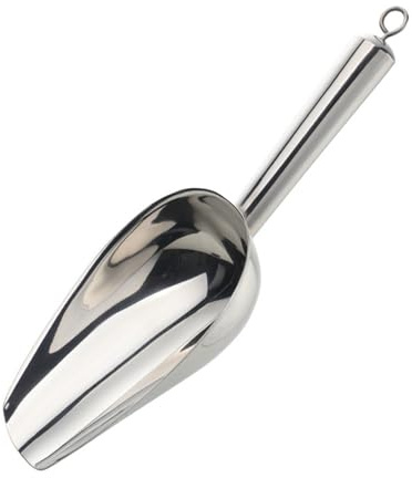 Qaonsciug Professional Stainless Steel Ice Scoops Hygienic Food Nut Scooper Metal Shovel Kitchen Tool For Commercial Home Parties Corrosions Resistant Stainless Steel Ice Scooper