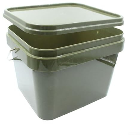Seau à appâts de pêche à la carpe 5 L en plastique avec poignée pour pêche à la carpe en plein air stockage de matériel de pêche à la carpe vert