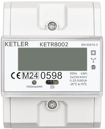 KETLER KETR8002 : Compteur élec - Tétra 80A - Certif MID - Simple tarif