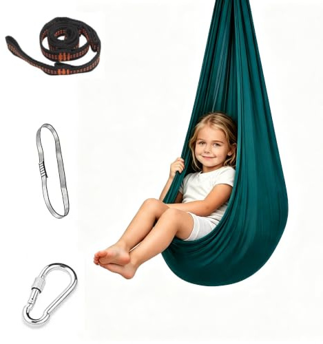 Nsowyond Aerial Yoga Hängematte Set,Nestschaukel Outdoor/Indoor,Tragkraft 200kg,Ideal Ideal für Indoor Übungen &Anti-Gravity-Übungen(Grün,150x280CM)