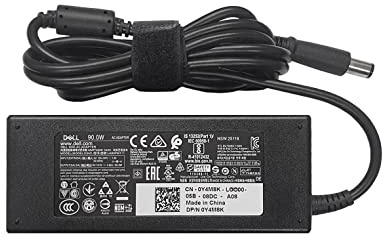GENUINE Original DELL 90W AC Adapter Charger Power Supply & UK Mains Cable for Latitude Inspiron Precision XPS Studio Laptops, New version PA-3E PA3E PA10 PA-10 AC Adapter - Black