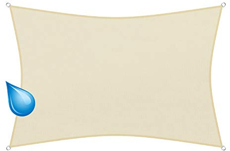 sunprotect 83236 wasserabweisend Sonnensegel Hydro, 3,5 x 4,5 m, Rechteck, wasserabweisend, Creme