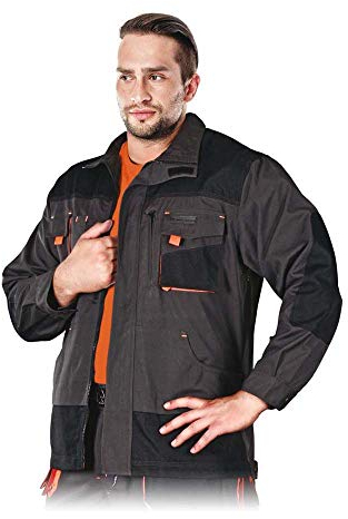 Arbeitsjacke schwarz orange Arbeitsbekleidung Schutzjacke Jacke Arbeitsschutzkleidung Gr. M-XXXL (L)