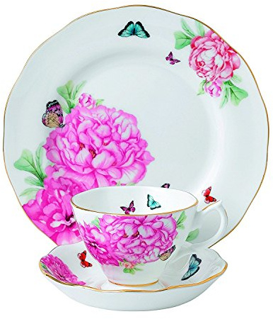 Royal Albert Miranda Kerr 40010579 Friendship Teacup, Saucer & 20cm Side Plate 3 Pc Set, Bone China, White, 22