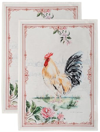 Maison d'Hermine Küchenhandtuch 100% Baumwolle (50 cm x 70 cm, Set von 2) | Küchenhandtücher Tischgeschirrtücher zum Muttertagsgeschenke Reinigen Buffetpartys Hochzeiten Frühling/Sommer - Campagne