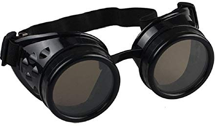 UltraByEasyPeasyStore Ultra Steampunk Goggles Cyber Glasses Victorian Mens Womens Cosplay Goth Round