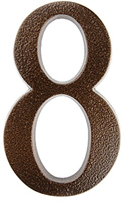 HUBER Hausnummer 8 aus Aluminium 20 cm I Hausnummern für Haus & Tür I Hausnummer XL I Hausnummernschilder in edlem Kupfer 3D Design, pulverbeschichtet