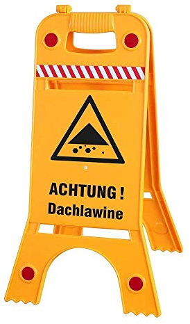 Warnaufsteller Dachaufsteller - Achtung Dachlawine - 308537/2 - Warnschild Aufsteller - Gr. 28 x 64 cm
