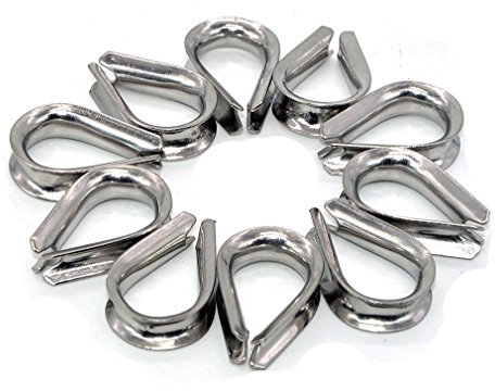 10 PCS 304 Acero inoxidable 6mm Cable Cuerda Cable dedales Tono