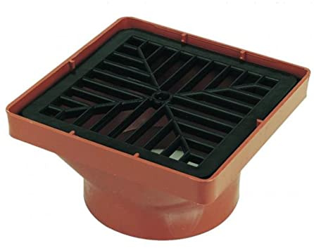 FLOPLAST Underground Drain 110mm Square Hopper & Grid - Pack of 2