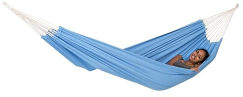 AMAZONAS Klassische Hängematte XL Arte Blue handgefertigt in Brasilien 230 cm x 150 cm für 1-2 Personen bis 200 kg in Hellblau