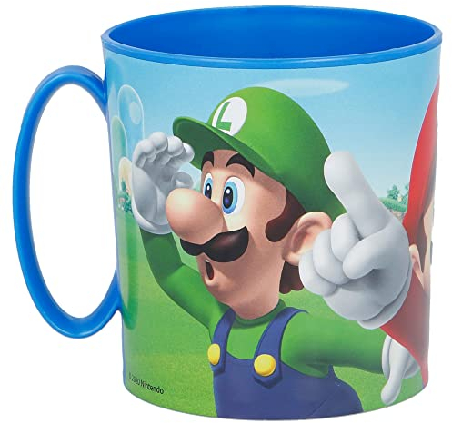 Tazza Microwave per Bambini con Grafica di Super Mario da 350 ml, senza BPA, Lavabile e riutilizzabile