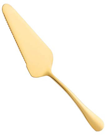 YARNOW Pala per Torta con Finitura Spatola per Dolci in Acciaio Inossidabile Seghettata Pala per Crema di Formaggio per Pizza per Feste E Uso Quotidiano (Dorata)