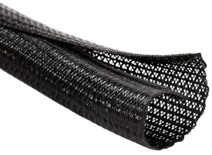 MGI SpeedWare Braided Split-Sleeve Wire Loom for High-Temperature Automotive Harness and Home Cable Management 10 feet (1/2)