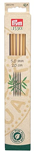 Prym 222216 Strumpfstricknadeln Prym 1530, 20 cm, 5 mm, Holzfarben