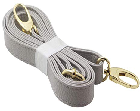 Faderr 140 cm Universal Leder Verstellbarer Taschengurt mit Schnallen Ersatz Leder Tasche Gurt Gürtel für Handtasche/Schultertasche/Crossbody Tasche/Geldbörse (hellgrau), Free Size