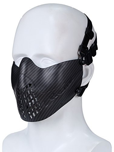 Demi-Masque Airsoft Militaire, Masque de Protection Respirant pour Le Sport, la Chasse, Le tir, Le Combat Tactique de l'armée, Le Paintball