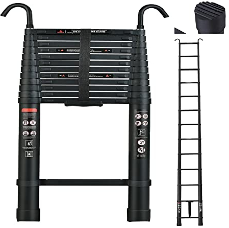 Scala telescopica da 5 m, in alluminio, portatile, per lavori quotidiani in casa o in camper, portata fino a 150 kg