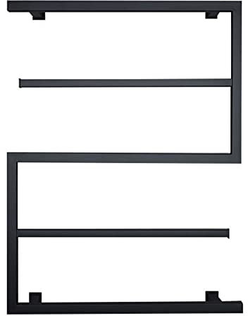 WPHH Scalda Asciugamani Nero, Radiatore Scaldasalviette Elettrico in Acciaio Inossidabile 304 da Bagno, Portasciugamani Elettrico A Parete 89W con Interruttore LED Impermeabile,Hardwired
