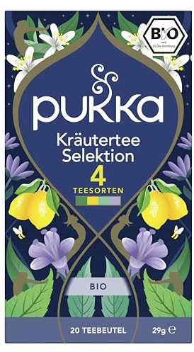 Pukka | Bio Kräutertee Selektion | Supreme Matcha Green, Zitrone & Ingwer mit feiner Manuka-Honignote, Drei Minze, Night Time | Tee für jeden Anlass | 1er Pack | 4 Teesorten x 5 | 20 Teebeutel