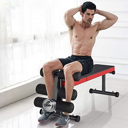 Hantelbank, professionelle Heim-Hantelbank, Mehrzweck-Hantelbank, Sit-up-Bank für Ganzkörpertraining, höhenverstellbare, faltbare Hantelbank für Zuhause/Fitnessstudio, Büro, Übungsstr