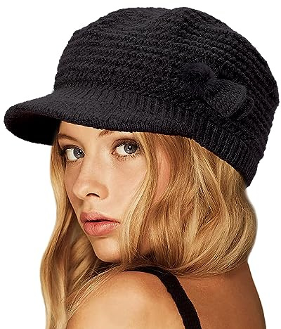 CheChury Barett Mütze Damen Baskenmütze Schicke Winter Strick Barett Visor Hut Winter Mütze Cord Newsboy Maler Hüte Plaid Achteckige Winter Vintage Mütze Hut Visier Winter Warm Hüte